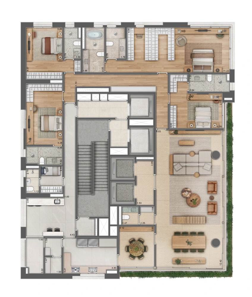 361m² - Planta Padrão - Quatro Suítes 361m² - Planta Padrão - Quatro Suítes