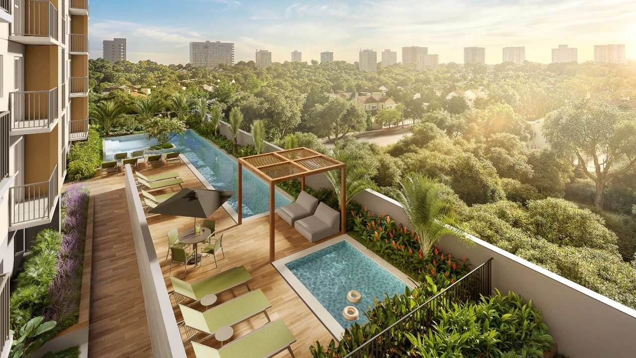 Voo Piscinas do empreendimento Elev Butantã, em Butantã