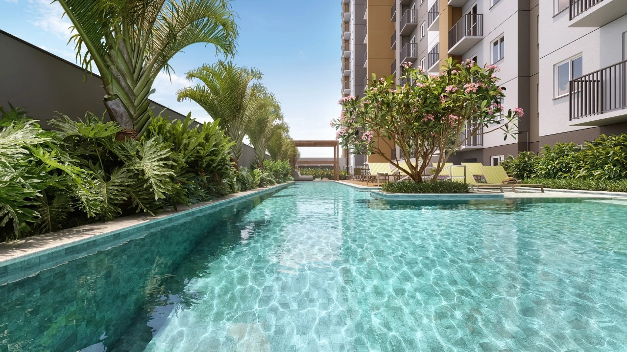 Piscina do empreendimento Elev Butantã, em Butantã