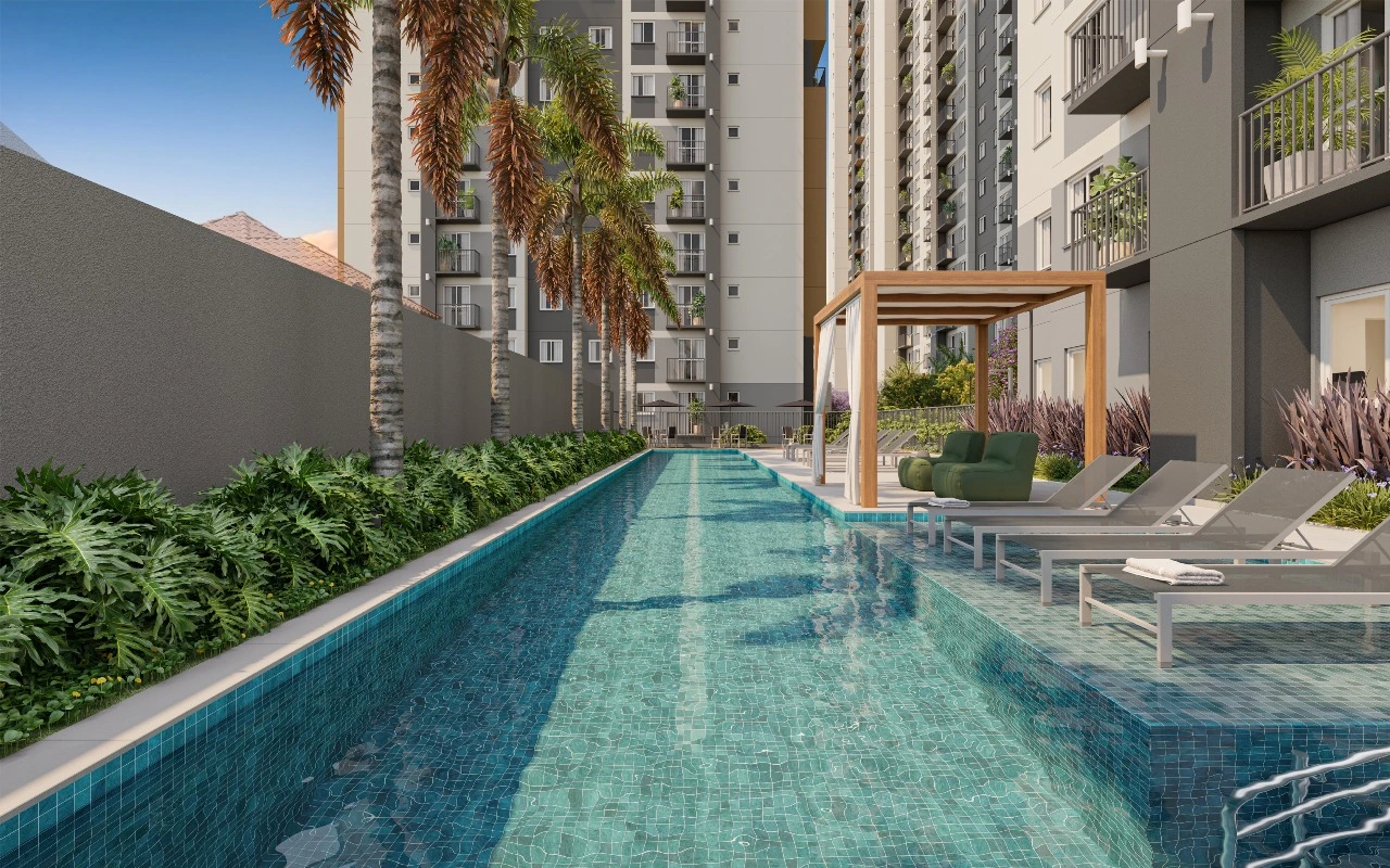Piscina raia 25m do empreendimento Elev Ipiranga, em Ipiranga