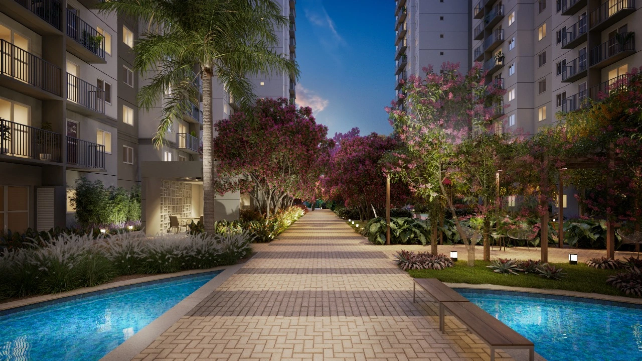 Boulevard do empreendimento Elev Park Sacomã II, em Ipiranga