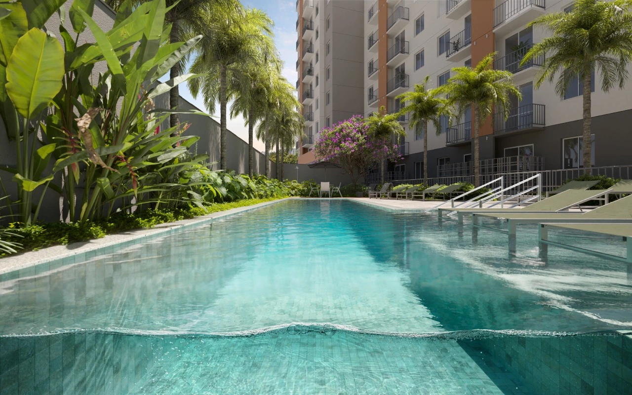 Piscina do empreendimento Elev Saúde, em Conceição