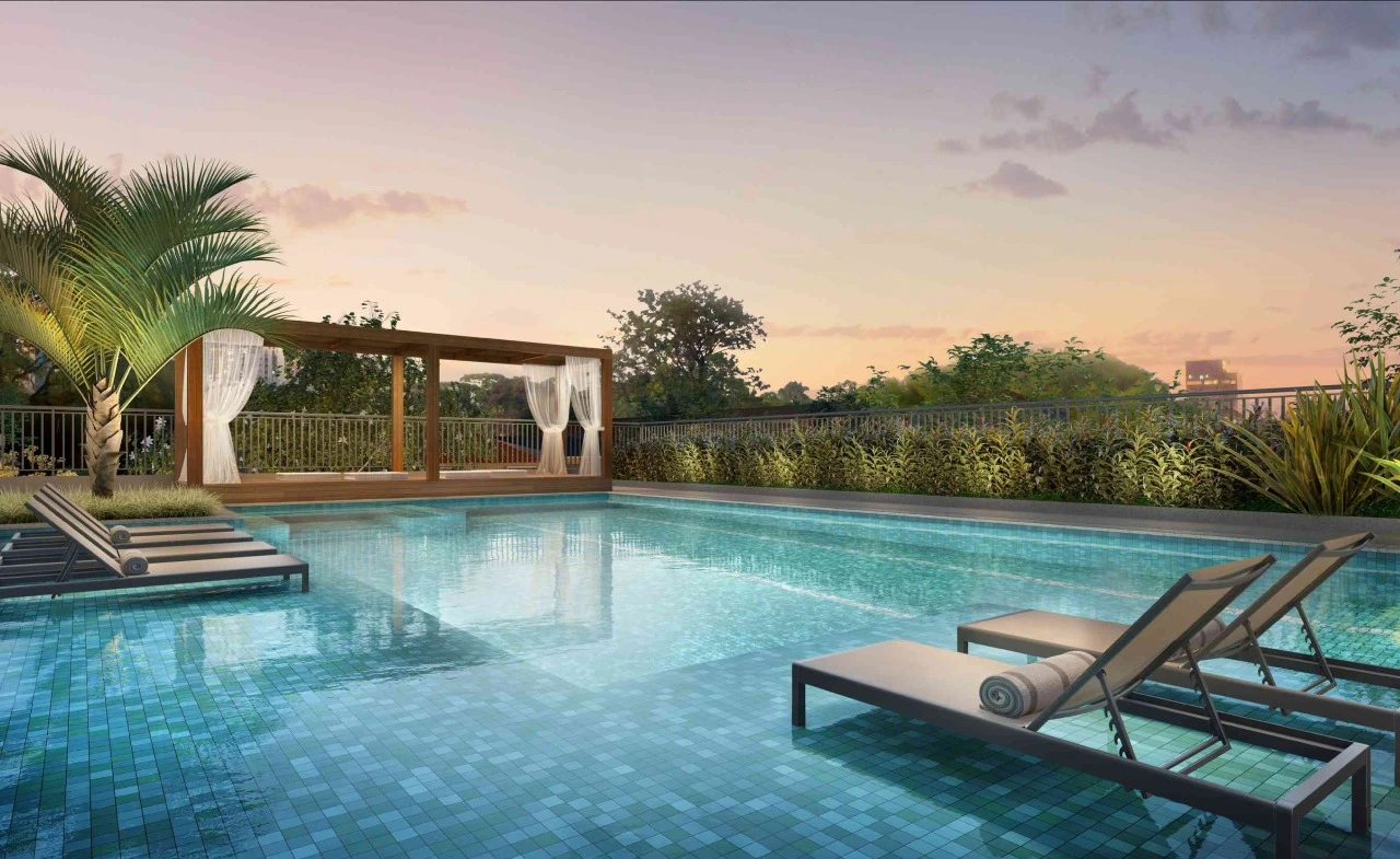 Piscina Solário do empreendimento Nattur Nova Klabin, em Ipiranga