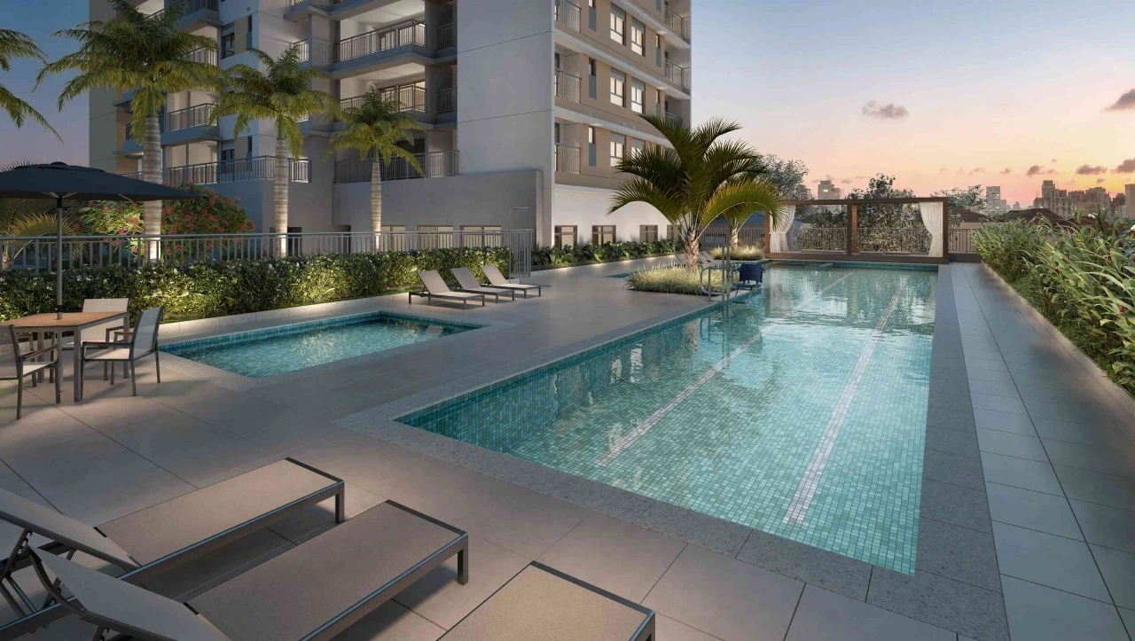 Piscina do empreendimento Nattur Nova Klabin, em Ipiranga