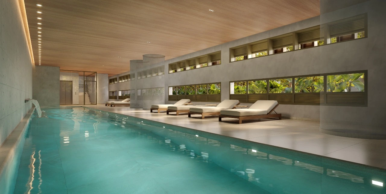 Piscina Coberta do empreendimento Quarten Ibirapuera, em Vila Clementino