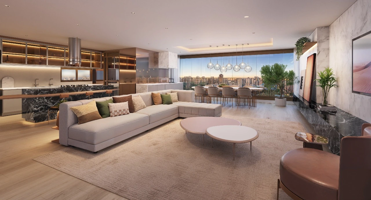 Living apto decorado - 164m²