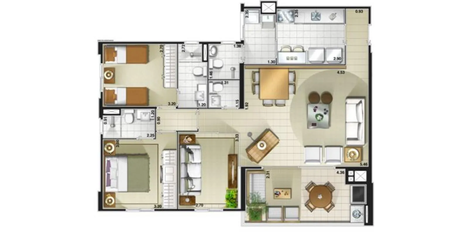 3 dorms - 102m² 3 dorms - 102m²