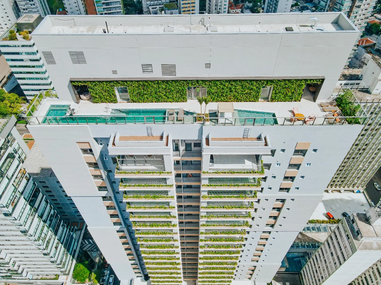 Voo Piscina do empreendimento Valen Capote Valente, em Pinheiros
