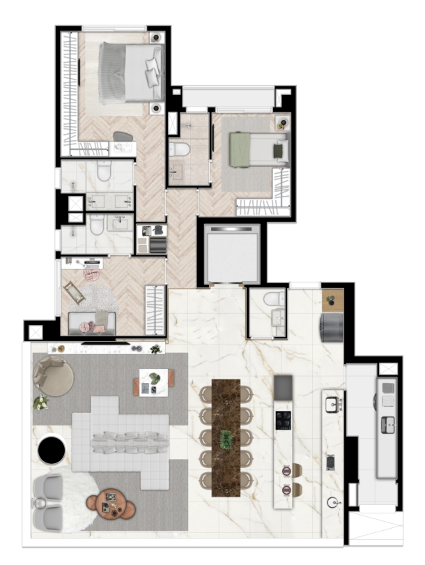 3 suítes - 144 m² 